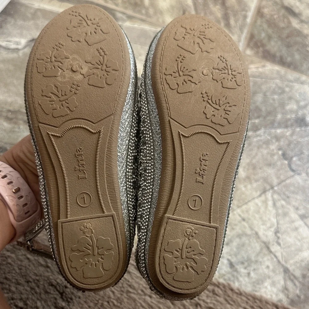 Link Sparkling Silver Dress Shoes for Kids